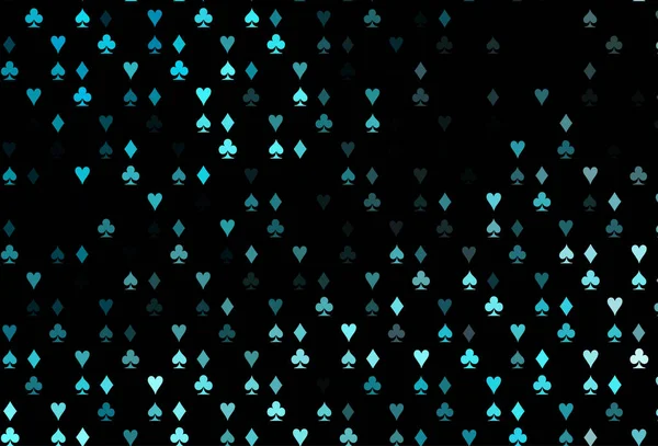 Textura Vectorial Azul Oscuro Con Naipes — Vector de stock