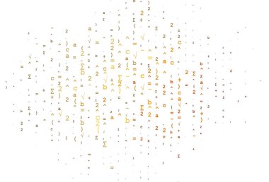 Açık Sarı, matematik sembollü Turuncu vektör şablonu.