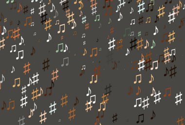 Müzik sembollü Açık Turuncu vektör arkaplanı.