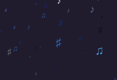 Müzik sembollü hafif BLUE vektör şablonu.
