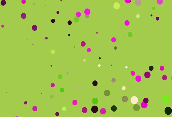 Lichtroze Groene Vectorsjabloon Met Cirkels — Stockvector