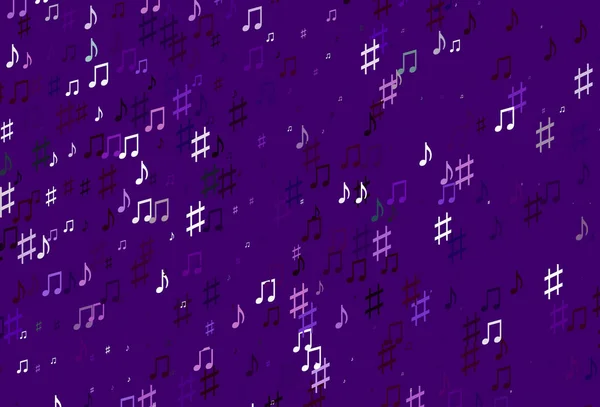 Luz Plantilla Vectorial Púrpura Con Símbolos Musicales — Vector de stock