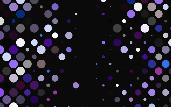 Векторний Чорний Фон Крапками Ілюстрація Набором Абстрактних Кіл — стоковий вектор