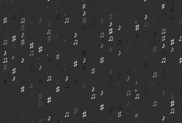 Modèle Vectoriel Noir Clair Avec Éléments Musicaux — Image vectorielle