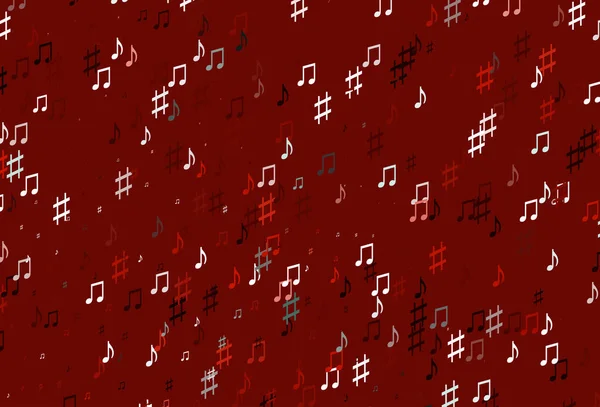 Fond Vectoriel Rouge Clair Avec Notes Musique — Image vectorielle