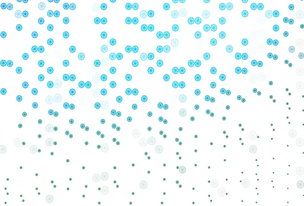 Light Blue Green Vector Pattern Christmas Snowflakes — Stock Vector