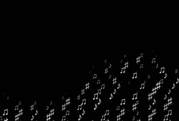 Argent Foncé Modèle Vectoriel Gris Avec Symboles Musicaux — Image vectorielle