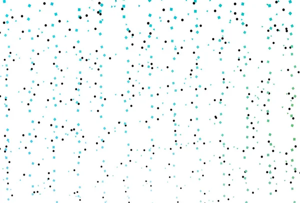 Lichtblauwe Groene Vectorachtergrond Met Driehoeken Cirkels Blokjes — Stockvector