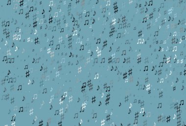 Müzik notalarıyla hafif BLUE vektör dokusu.