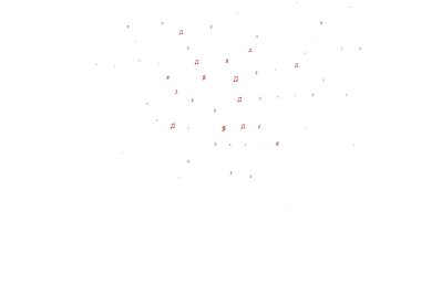 Müzik elemanları ile açık kırmızı vektör deseni.