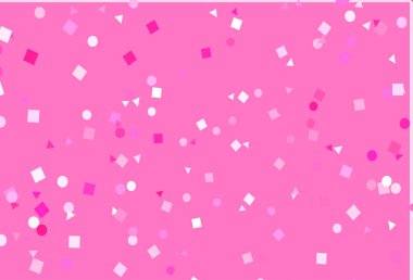 Dairesel, çizgili, dikdörtgenli Açık Pembe vektör düzeni.