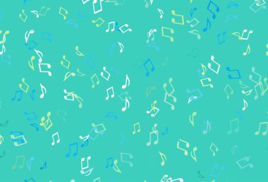 Müzik elementleriyle açık renkli vektör deseni.