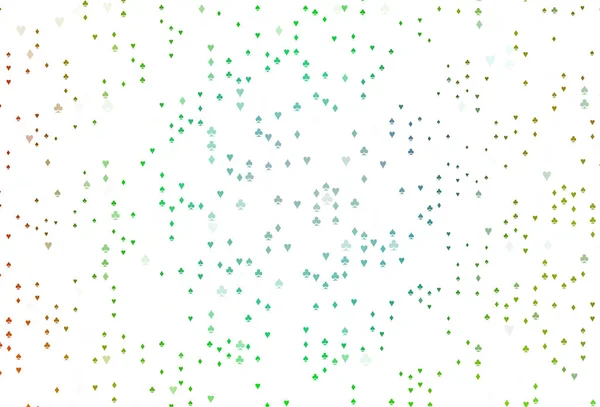Světle Vícebarevný Duhový Vektorový Vzor Symbolem Karet — Stockový vektor