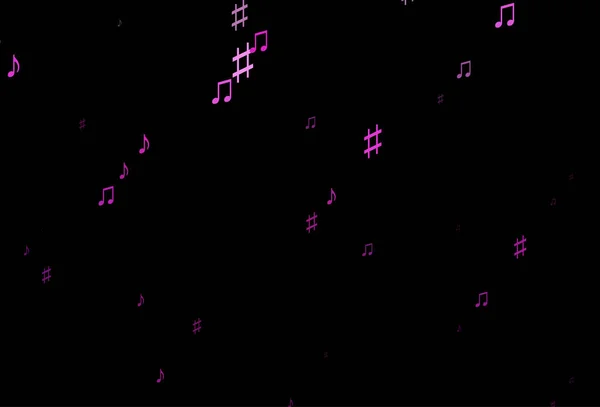 Textura Vectorial Rosa Oscuro Con Notas Musicales — Vector de stock