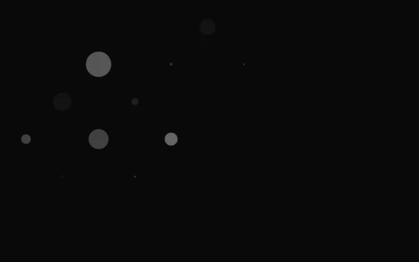Векторный Черный Фон Точками Иллюстрация Набором Абстрактных Кругов — стоковый вектор