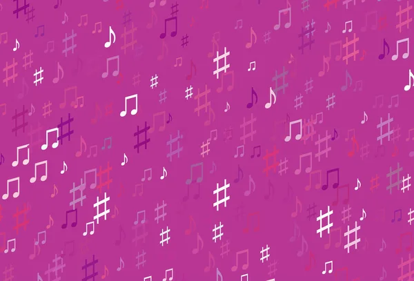 Texture Vectorielle Violet Clair Avec Des Notes Musicales — Image vectorielle