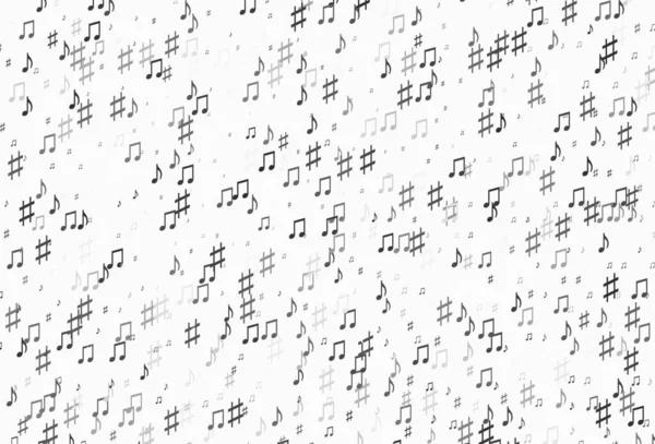 Plata Claro Patrón Vectorial Gris Con Elementos Musicales — Archivo Imágenes Vectoriales