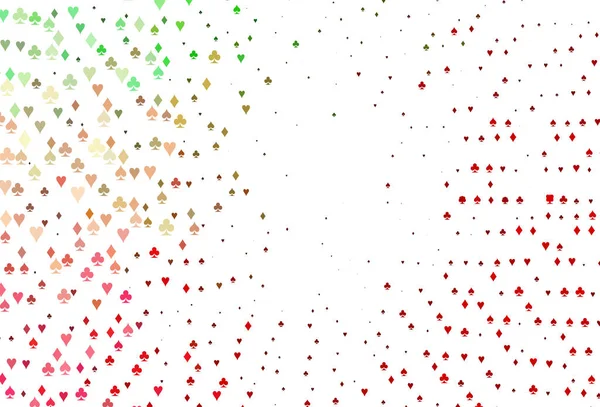 Hellgrüne Rote Vektorhülle Mit Glücksspielsymbolen — Stockvektor