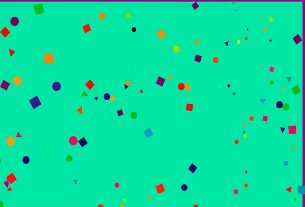 Light Multicolor Rainbow Vektor Template Mit Kristallen Kreisen Quadraten — Stockvektor
