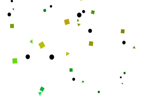 Світло Зелений Жовтий Векторний Шаблон Кристалами Колами Квадратами — стоковий вектор