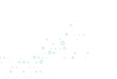 Açık Mavi, daire benekli yeşil vektör düzeni, küpler.