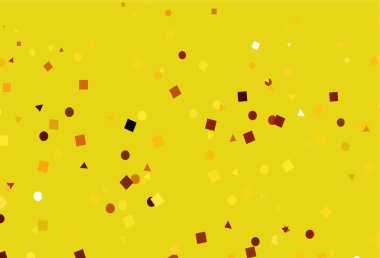 Kristaller, daireler ve karelerle hafif Turuncu vektör şablonu.