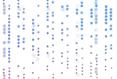 Açık Mavi, parlak kar taneleriyle kırmızı vektör düzeni.