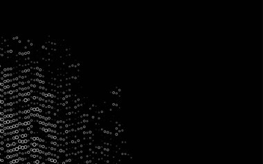 Noktalı siyah vektör arkaplanı. Soyut çemberlerin oluşturduğu bir resim. 