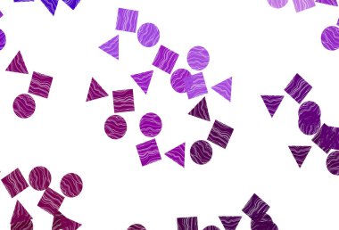 Satır, daire ve eşkenar dörtgenli hafif Mor vektör arkaplanı.