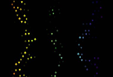 Koyu Çokrenkli, iskambil kağıtlı Gökkuşağı vektör dokusu.