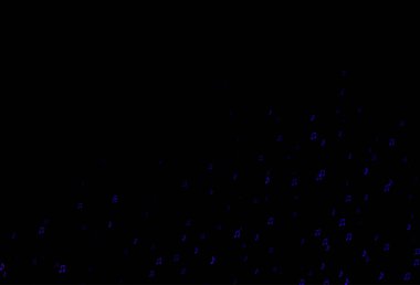 Müzik sembollü koyu mor vektör arkaplanı.