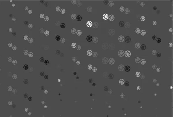 Modèle Vectoriel Gris Argenté Clair Avec Flocons Neige Glacés — Image vectorielle