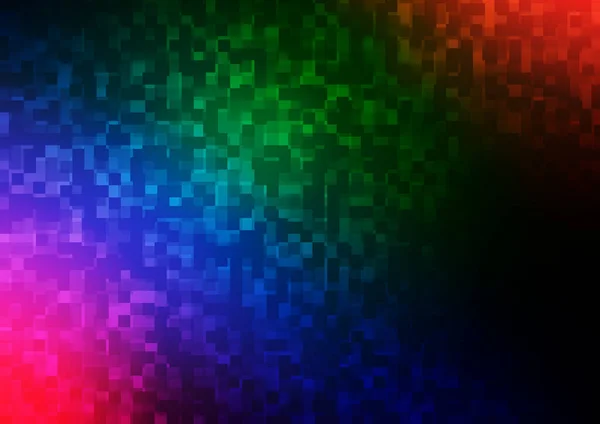 Dark Multicolor Rainbow Vector Template Met Kristallen Rechthoeken — Stockvector