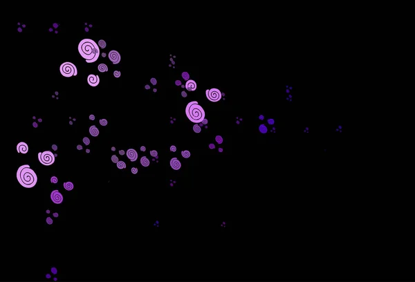 Donkerpaarse Vectorachtergrond Met Gebogen Cirkels — Stockvector