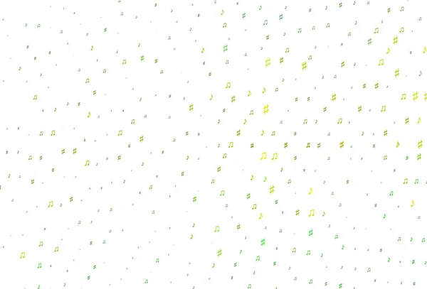 Light Green Yellow Διανυσματικό Φόντο Νότες Μουσικής — Διανυσματικό Αρχείο