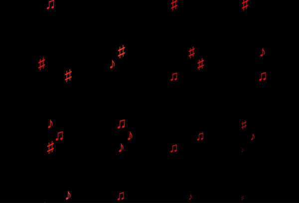 Темно Красная Векторная Текстура Музыкальными Нотами — стоковый вектор