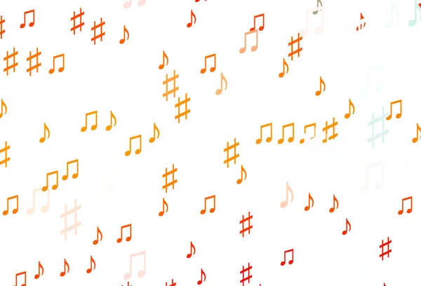 Texture Vectorielle Orange Clair Avec Notes Musicales — Image vectorielle