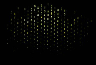 Koyu mavi, dolar ile sarı vektör deseni, USD, ABD.