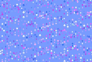 Açık Pembe, iskambil kağıtlı Mavi vektör dokusu.