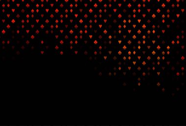 Oyun kartlarıyla koyu turuncu vektör dokusu.