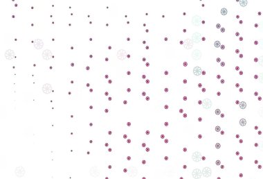 Renkli kar taneleriyle Açık Pembe vektör dokusu.