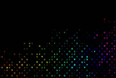 Koyu Çokrenkli, poker sembollü Gökkuşağı vektör şablonu.