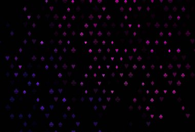 Koyu Mor, iskambil kağıtlarıyla pembe vektör dokusu.