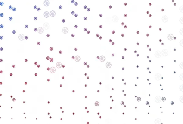 Ljusblå Röd Vektor Bakgrund Med Xmas Snöflingor — Stock vektor