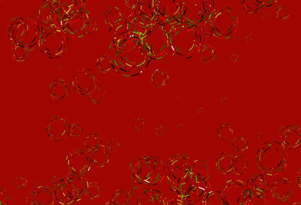 Verde Claro Fondo Vector Rojo Con Burbujas — Archivo Imágenes Vectoriales