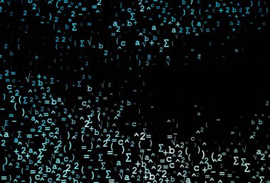 Matematik elemanları ile koyu mavi vektör kapağı.