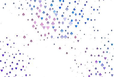 Açık Mavi, kart sembollü kırmızı vektör deseni.