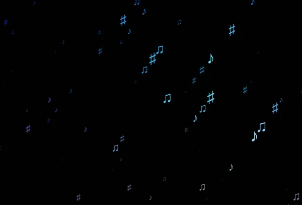 Fond Vectoriel Bleu Foncé Avec Des Notes Musique — Image vectorielle