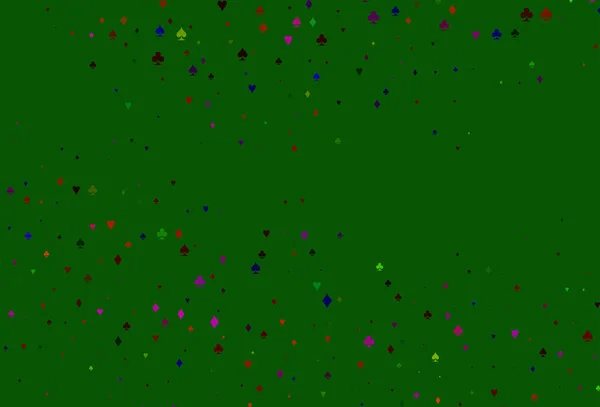Lumière Multicolore Modèle Vectoriel Arc Ciel Avec Symboles Poker — Image vectorielle