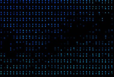 Oyun kartlarıyla koyu mavi vektör dokusu.